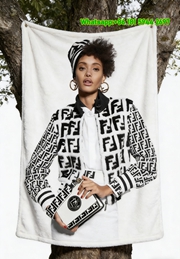 Fendi FF Monogram Model Look Flannel Sofa Throw Blanket Luxury Designer IMG_9367